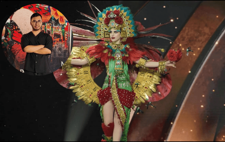 Él es el diseñador del traje típico de Fátima Bosch para Miss Universo. ESPECIAL / IG / @fer.nando_ortiz / @fatimaboschfdz