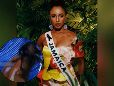 Mientras modelaba, Miss Jamaica no se percató de que estaba cerca del borde del escenario. ESPECIAL/Instagram @officialgabriellehenry ESPECIAL
