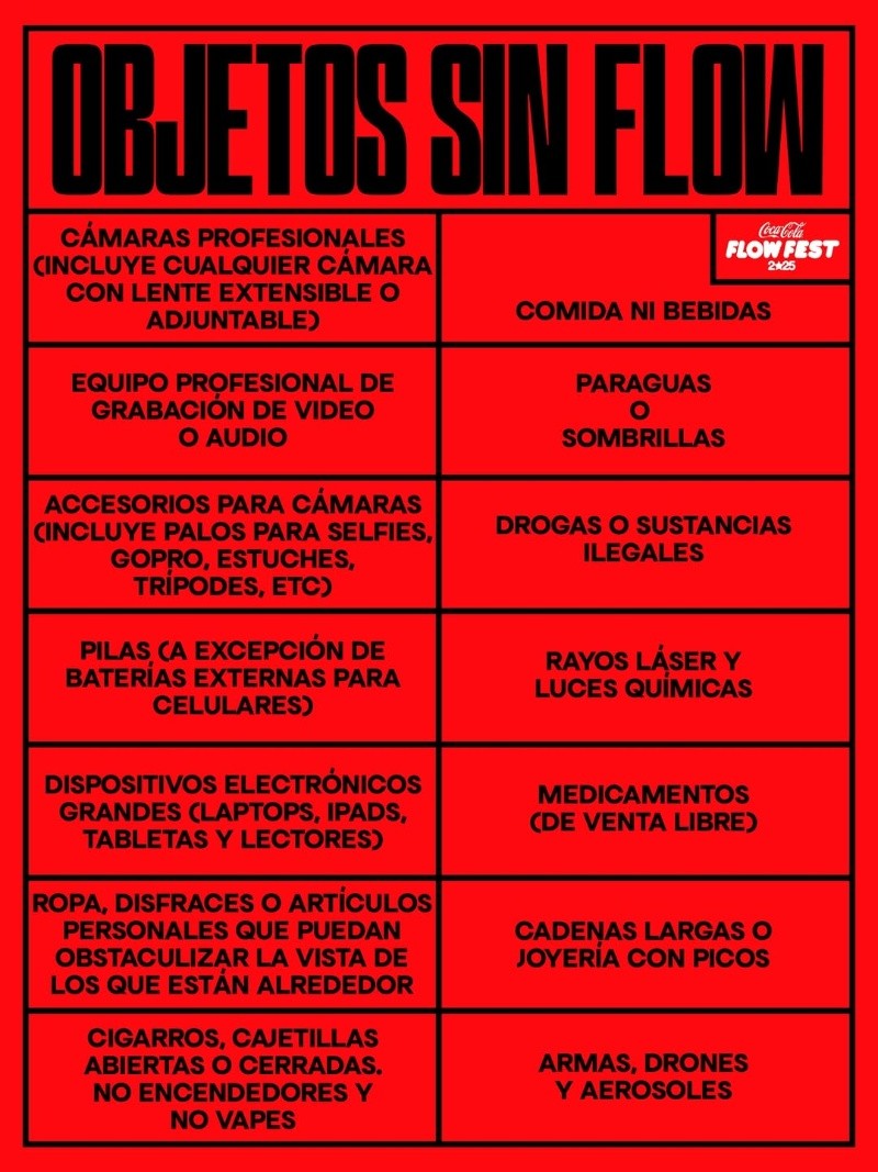 El Flow Fest busca una experiencia segura, por lo que varios artículos tendrán el acceso restringido. INSTAGRAM/@cocacola_flow 