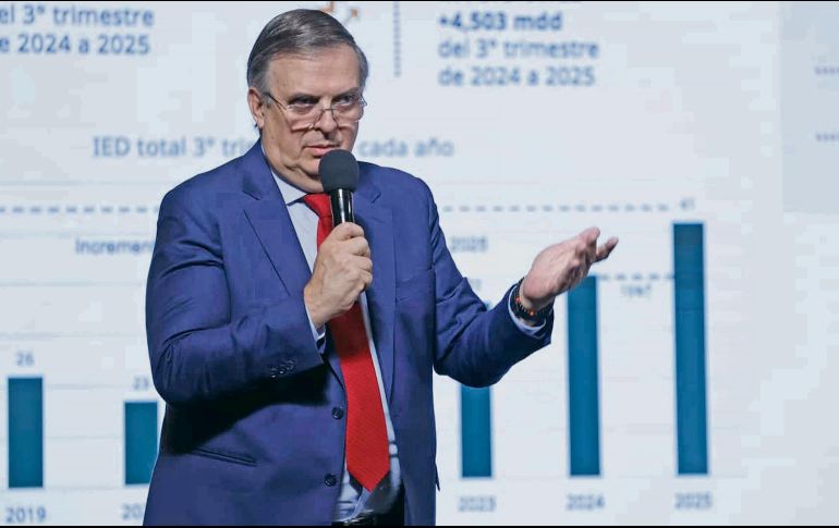 Marcelo Ebrard destacó que México alcanzará un récord de inversión extranjera y será sede del foro APEC 2028. EL UNIVERSAL