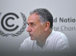 El presidente de Ecoembes, Josep Puxeu, habla durante una entrevista este viernes, en el Centro de Convenciones Hangar en Belém (Brasil). EFE/ A. Borges