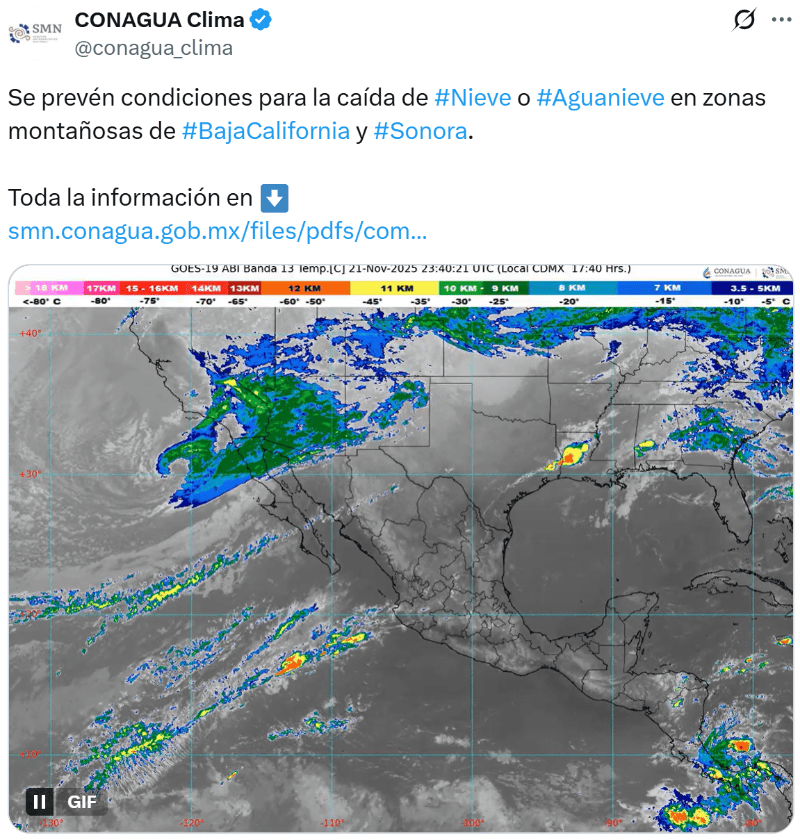 X / @conagua_clima&nbsp;