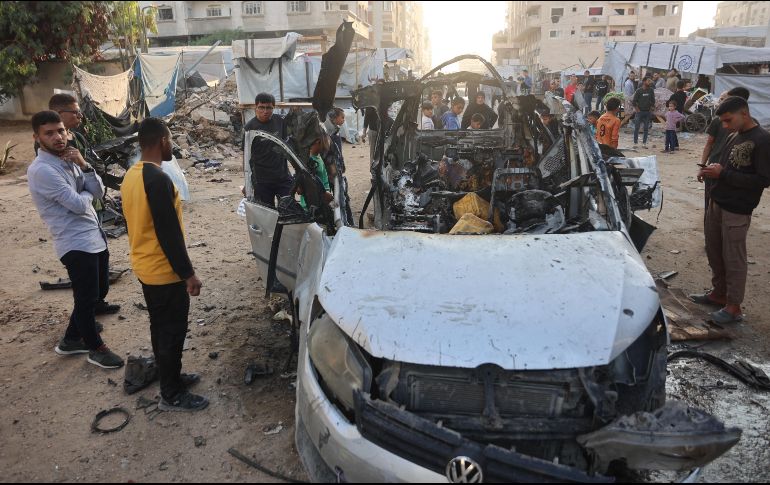 Los bombardeos israelíes causaron al menos 21 muertos en Ciudad de Gaza y en Deir al Balah y Nuseirat, indicó Mahmud Basal, vocero de la Defensa Civil. AFP / O. Al-Qatta