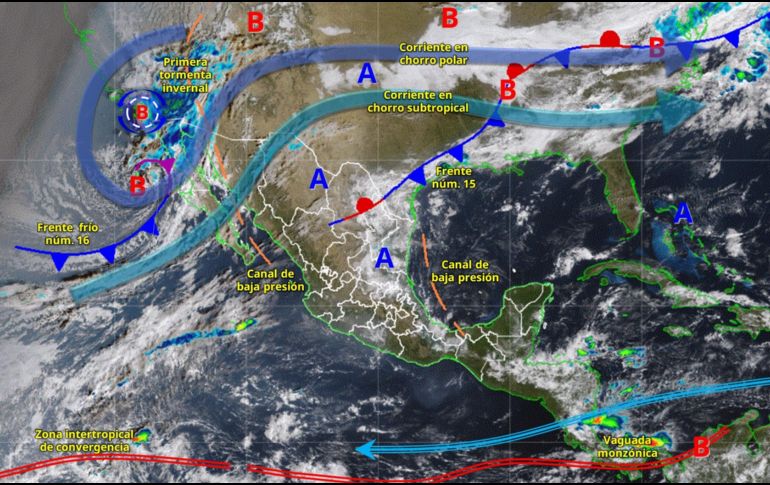Las condiciones climáticas serán particularmente severas, con valores que podrían caer por debajo de los –10 grados Celsius y con posibilidad de nieve o aguanieve. ESPECIAL/ SMN.