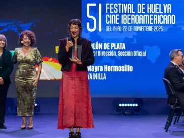 Mayra Hermosillo. La directora y actriz celebra los premios obtenidos por “Vainilla” en el Festival de Cine Iberoamericano de Huelva. EFE/A. Díaz