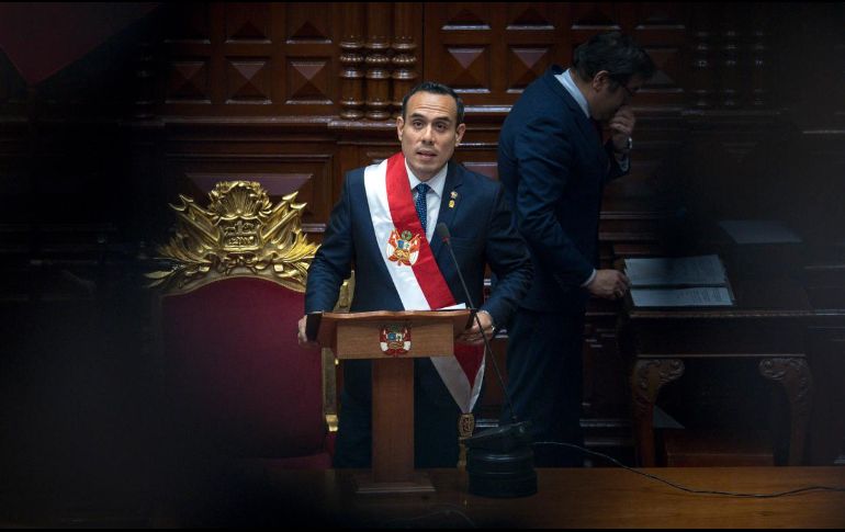Fotografía del presidente interino de Perú, José Jerí Oré, en Lima. EFE/J. Reyes