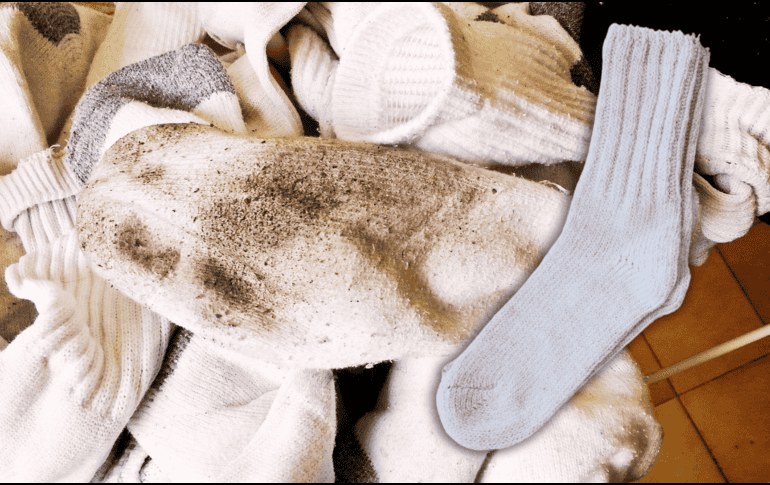 La pérdida de blancura en los calcetines es un problema común provocado por el uso constante, el contacto con el sudor o la acumulación de suciedad. ESPECIAL / CANVA