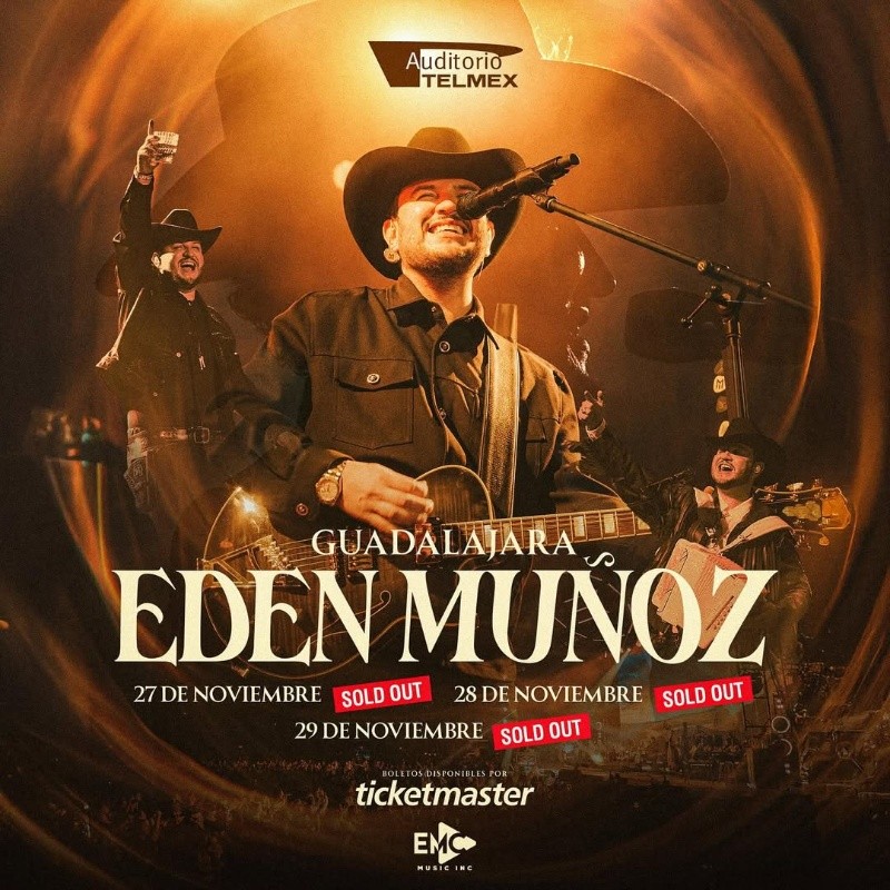 Edén Muñoz regresa a Guadalajara para encender el escenario con sus éxitos más queridos. INSTAGRAM/@edenmunoz