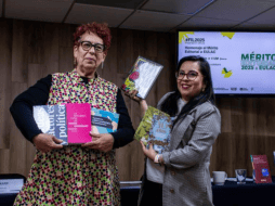 Durante la conferencia de prensa, la directora de la editorial, Sayri Karp, informó que el pabellón de la UdeG albergará 70 actividades a partir del 29 de noviembre. ESPECIAL/ M. Gómez.