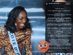 La reina participante posteó en historias de Instagram una carta abierta en la que denunciaba el manejo de Miss Universo 2025. ESPECIAL / IG / @ophelymezinooff