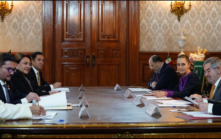 La vista oficial de Castro a México, donde llegó el domingo por la tarde, se produjo a menos de una semana de las elecciones presidenciales en Honduras. EFE/Presidencia de México