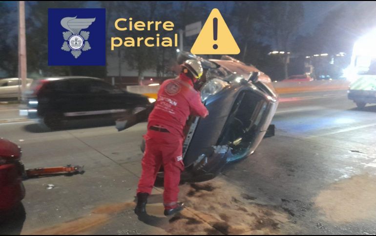 Policía Vial Jalisco se encuentra organizando el flujo vehicular en la zona. ESPECIAL / X @UMPCyBZ