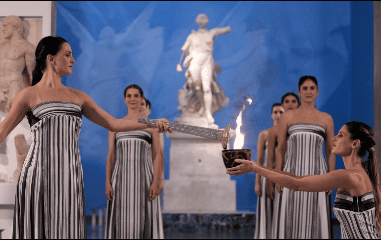 La ceremonia del encendido de la llama de los Juegos Olímpicos de Invierno 2026 en Olimpia, Grecia, el miercoles 26 de noviembre de 2025. AP / Thanassis Stavrakis