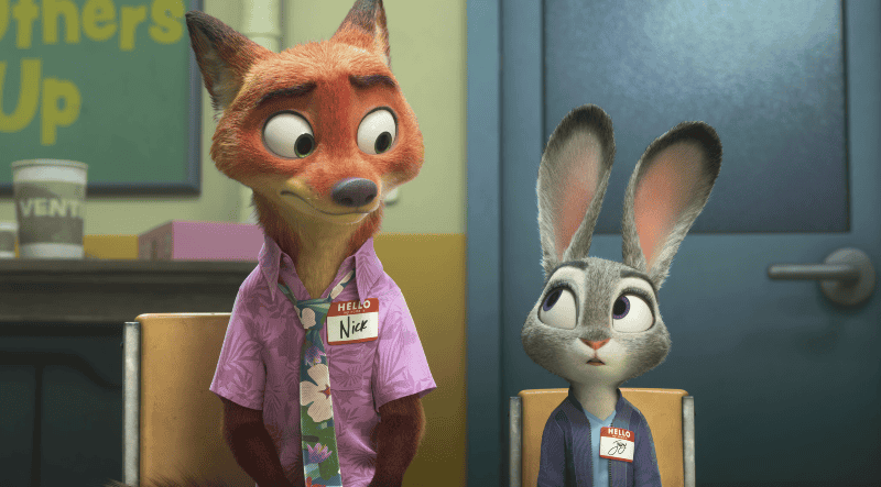 Nick Wilde, con la voz de Jason Bateman, a la izquierda, y Judy Hopps, con la voz de Ginnifer Goodwin, en una escena de Zootopia 2. Disney/AP