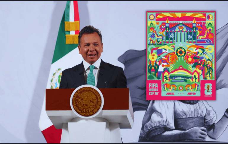 Pablo Lemus durante la Conferencia del Pueblo de este jueves, donde dio a conocer detalles de Jalisco rumbo al Mundial de Futbol 2026. SUN / ESPECIAL