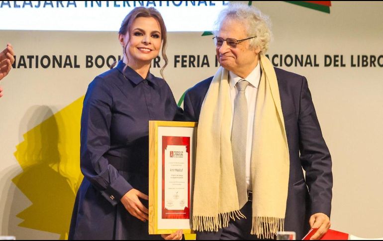 Maalouf recordó el momento en que recibió la noticia del Premio FIL de Literatura en Lenguas Romances y destacó la relevancia del galardón en el panorama cultural. EL INFORMADOR / A. Navarro