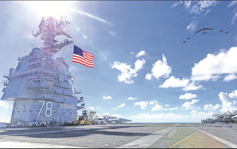 El portaaviones más grande de la flota de EU se encuentra patrullando el Caribe. AFP