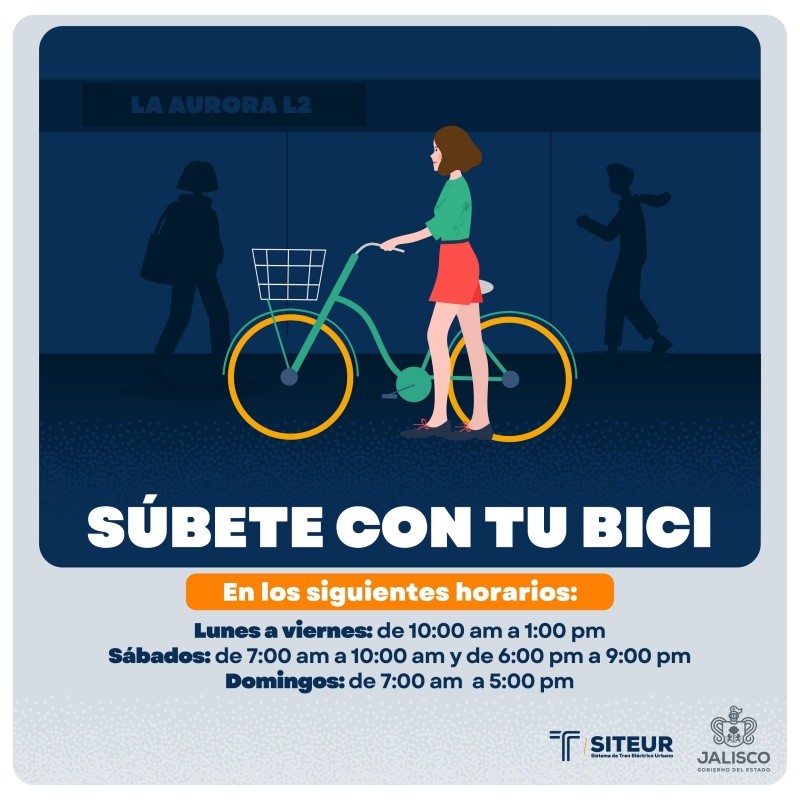  Horarios para subir a la Línea 1 y la Línea 2 del Tren Ligero con bicicleta. ESPECIAL