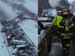 Este accidente ocurrió en medio de una amplia franja de alertas por tormenta invernal que se extiende desde Montana hasta Ohio. ESPECIAL