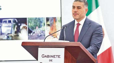 El secretario de la SSPC, Omar García Harfuch, informa sobre el aseguramiento. EFE