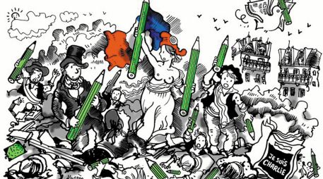Trabajo del ilustrador Plantu (Francia), integrante de Cartooning for Peace, que alude a la defensa de la libertad de expresión. CORTESÍA/ Cartooning for Peace