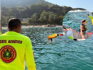 Gracias a la pronta y oportuna intervención de los Guardavidas de Puerto Vallarta, se logró prevenir una situación de mayor riesgo. ESPECIAL / FACEBOOK Protección Civil y Bomberos de Puerto Vallarta