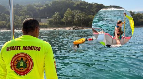 Gracias a la pronta y oportuna intervención de los Guardavidas de Puerto Vallarta, se logró prevenir una situación de mayor riesgo. ESPECIAL / FACEBOOK Protección Civil y Bomberos de Puerto Vallarta