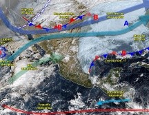 El frente frío 18 permanecerá estacionario varios días sobre el norte y oriente del país. ESPECIAL/ SMN.