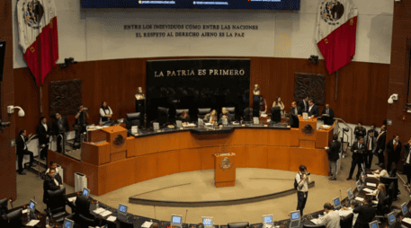 La presidenta de la Mesa Directiva del Senado, Laura Itzel Castillo, informó que se recibió la minuta y de inmediato ordenó la dispensa de los trámites para iniciar la discusión de la misma. SUN / D. SIMÓN