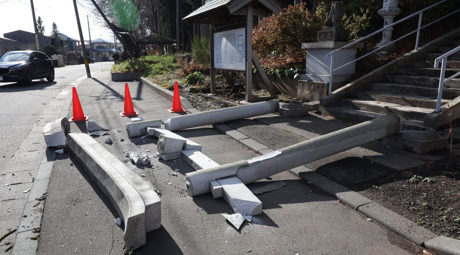 Este martes se continúan evaluando el alcance de los daños del terremoto. EFE/EPA/Jiji Press Japan