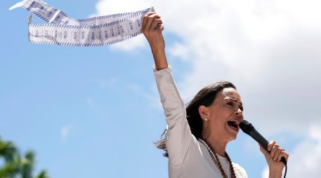 Machado se ha ocultado y no ha sido vista en público desde el 9 de enero, cuando fue brevemente detenida tras unirse a simpatizantes en una protesta en Caracas. AP/A. Cubillos