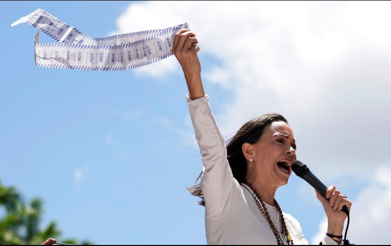 Machado se ha ocultado y no ha sido vista en público desde el 9 de enero, cuando fue brevemente detenida tras unirse a simpatizantes en una protesta en Caracas. AP/A. Cubillos