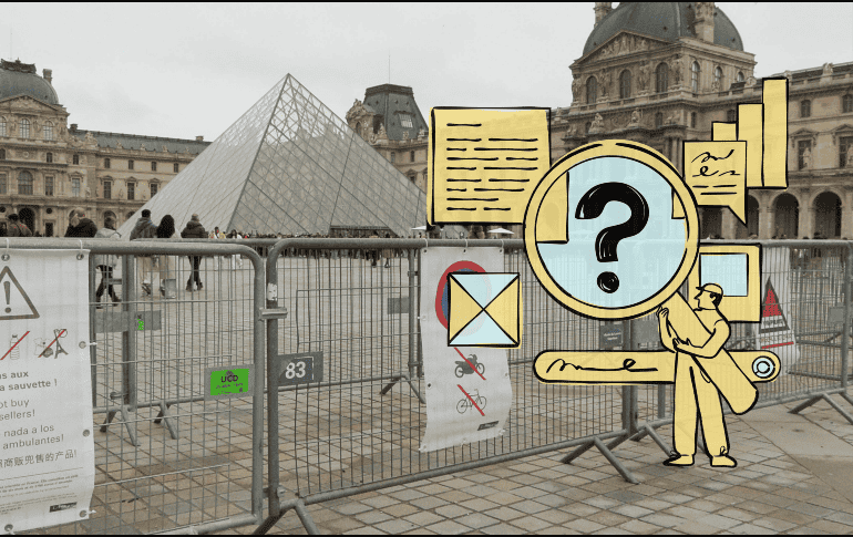 Autoridades señalaron que el robo ocurrió por ciertas fragilidades que afectan al Museo del Louvre desde hace años. EFE / E. Sapiña