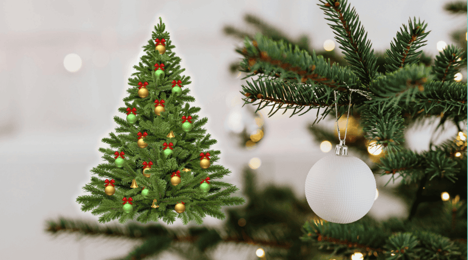 El árbol artificial suele considerarse una alternativa práctica, aunque su fabricación presenta procesos altamente contaminantes. ESPECIAL/Canva