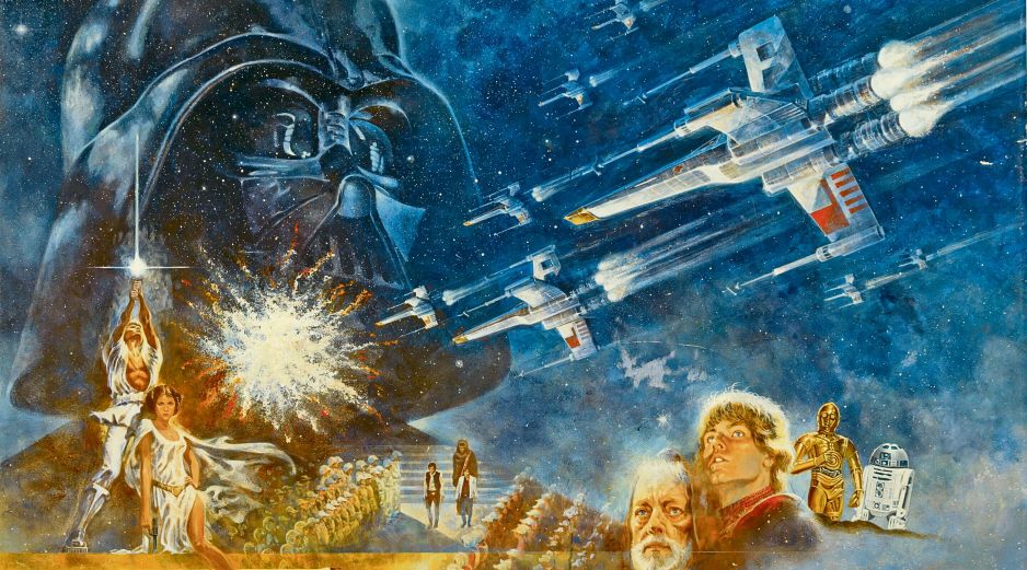 La pintura donde aparecen “Luke Skywalker”, “Leia” y “Darth Vader” por primera vez. AP