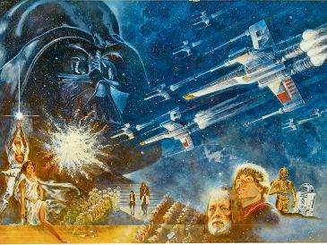 La pintura donde aparecen “Luke Skywalker”, “Leia” y “Darth Vader” por primera vez. AP
