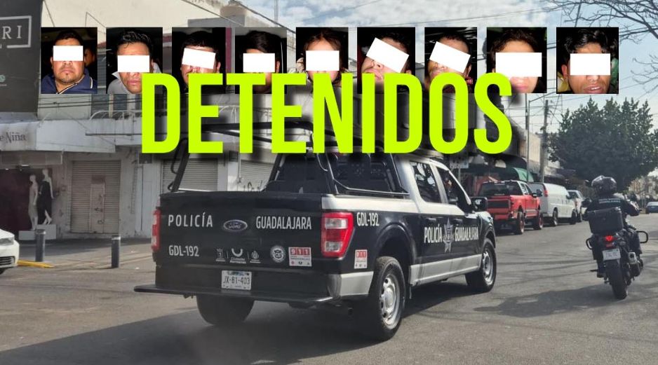 El servicio completo de detenidos y aseguramientos fue remitido ante el agente del Ministerio Público. ESPECIAL / FACEBOOK Policía de Guadalajara