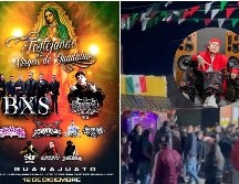 En las imágenes difundidas a través de redes sociales se observa cómo el conflicto inicia a las espaldas de Santa Fe Klan, mientras se cantaban Las Mañanitas. ESPECIAL / INSTAGRAM santa_fe_klan_473