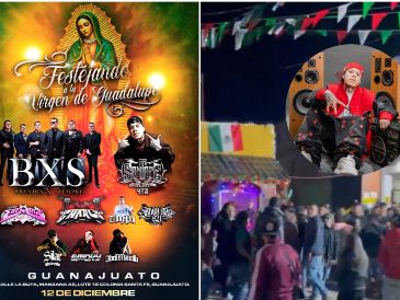 En las imágenes difundidas a través de redes sociales se observa cómo el conflicto inicia a las espaldas de Santa Fe Klan, mientras se cantaban Las Mañanitas. ESPECIAL / INSTAGRAM santa_fe_klan_473