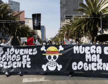 Entre banderas de One Piece y de la Virgen de Guadalupe, los participantes manifestaron su rechazo a la criminalización de las protestas sociales y pidieron mayor respeto a la libre expresión ciudadana. SUN / H. SALVADOR