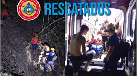 Los elementos de Protección Civil y Bomberos de Puerto Vallarta brindaron atención prehospitalaria en el sitio y posteriormente realizaron maniobras de rescate. ESPECIAL / FACEBOOK Protección Civil y Bomberos Puerto Vallarta
