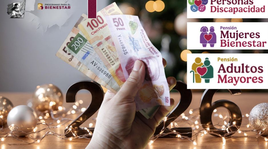 Para 2026, se proyecta un aumento en el monto de los pagos correspondientes a los diferentes programas de la Pensión Bienestar. ESPECIAL / CANVA y Programas del Bienestar