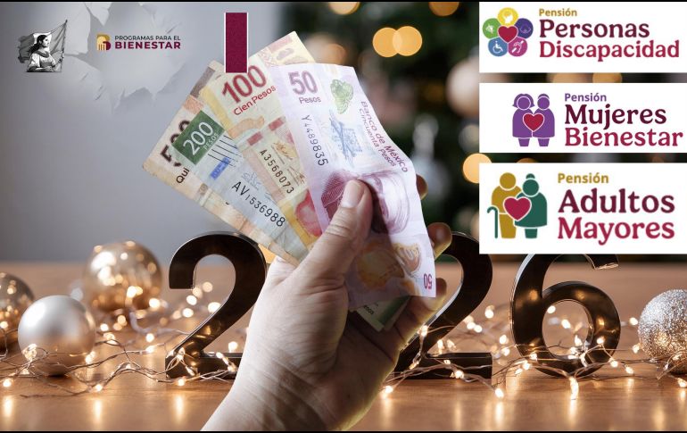 Para 2026, se proyecta un aumento en el monto de los pagos correspondientes a los diferentes programas de la Pensión Bienestar. ESPECIAL / CANVA y Programas del Bienestar