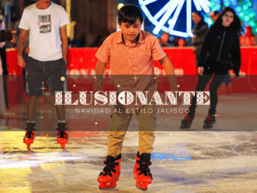 La pista de hielo en el Centro de Guadalajara se ubica en el Paseo Alcalde, frente a la Rotonda de las y los Jaliscienses Ilustres. EL INFORMADOR/J. Acosta