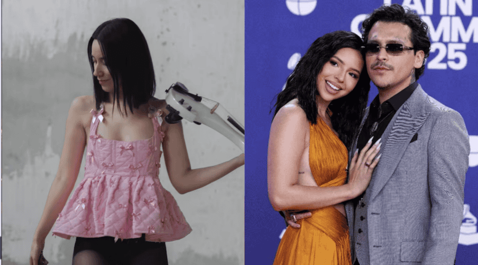 Esmeralda Camacho forma parte de la sección de violines de la banda que acompaña a Christian Nodal en sus giras.  ARCHIVO/EFE INSTAGRAM/@esmeralda_canape 
