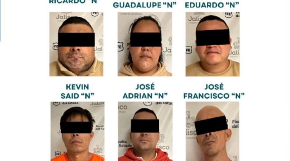 Las unidades de Investigación Especializada en Robo a Negocio y Robo a Casa Habitación, lograron la captura de los seis presuntos delincuentes. ESPECIAL / Fiscalía de Jalisco
