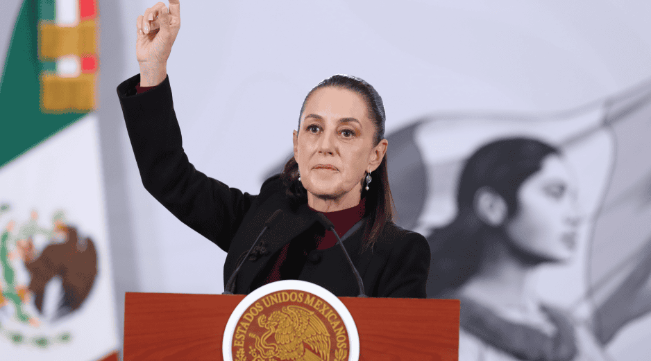La Presidenta de México, Claudia Sheinbaum, en Palacio Nacional este viernes. EFE / M. Guzmán