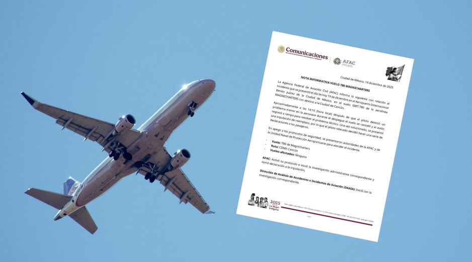 La tarde de ayer viernes, en redes sociales circularon videos del incidente con el vuelo de Magnicharters. ESPECIAL / CANVA