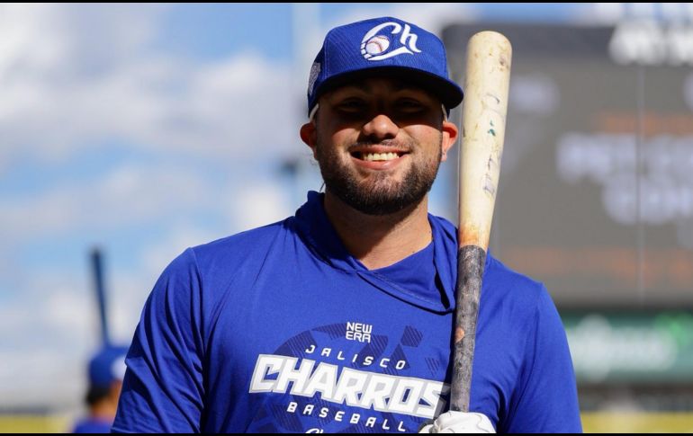 El bateador de los Charros de Jalisco encabezó la ofensiva jalisciense durante seis encuentros, en los que registró un promedio de bateo de .448, conectó dos cuadrangulares y produjo 13 carreras. CORTESÍA/ CHARROS DE JALISCO.