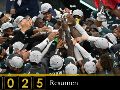 El pasado mes de febrero, los Philadelphia Eagles humillaron a los Kansas City Chiefs (40-22), sumando así su segundo trofeo Vince Lombardi. ESPECIAL / AFP y CANVA